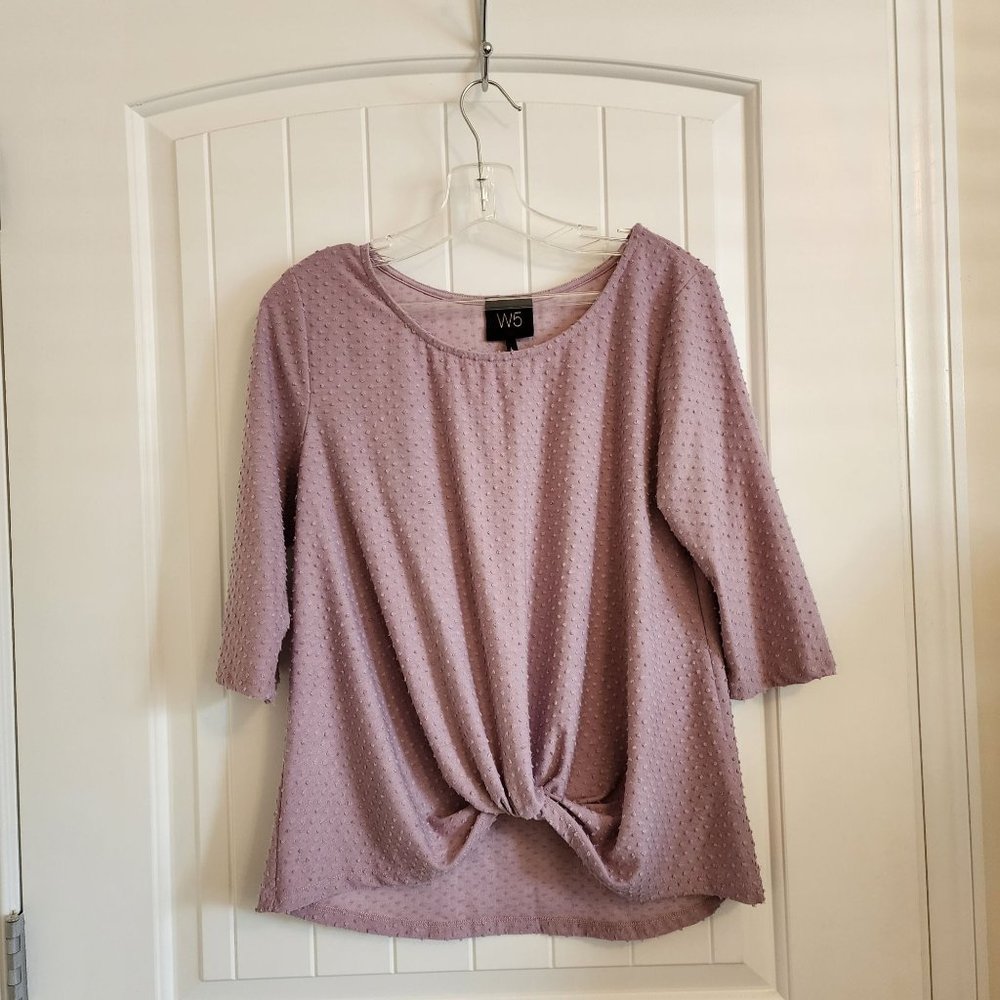 W5 Mauve 3/4 Sleeve Top Size Large Round Neck